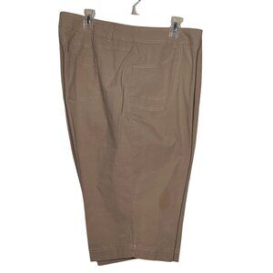 Lane Bryant Women's Beige Capri Pants Size 20 Stretch Cotton Pockets Summer